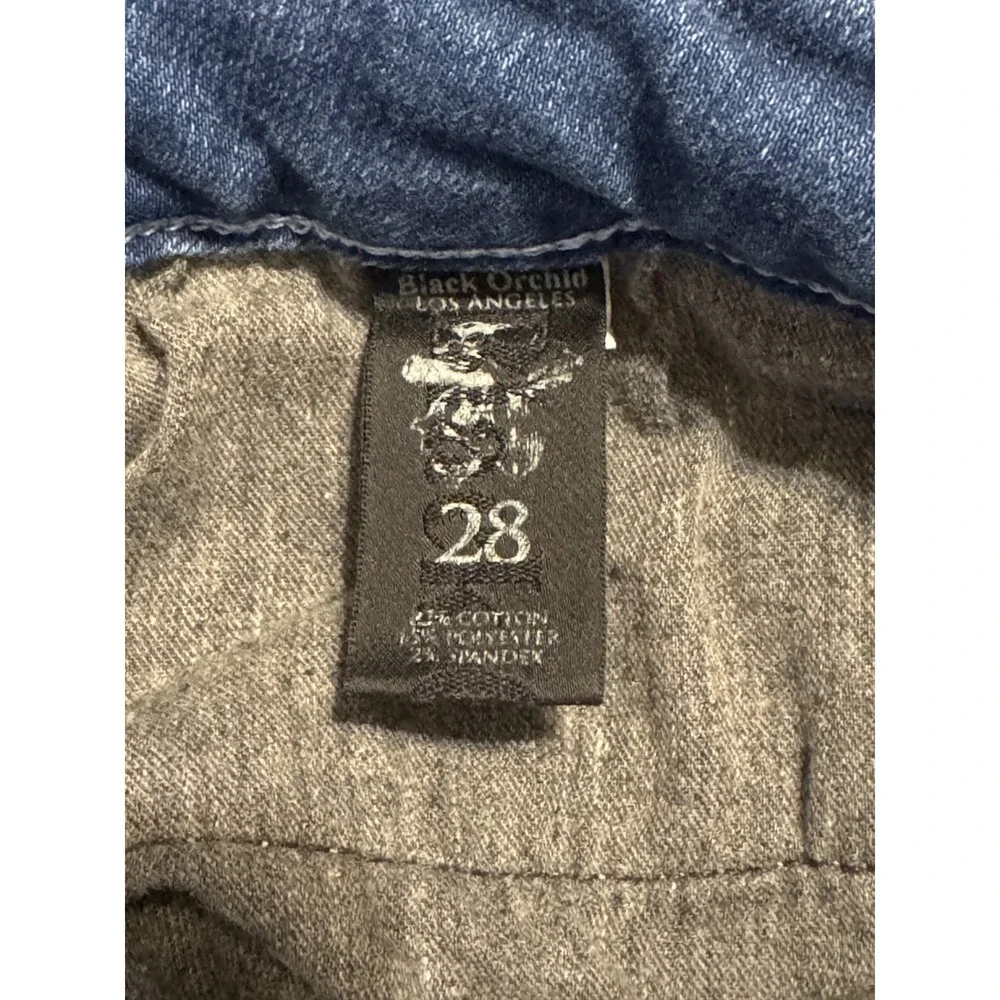 Black Orchid 28 Soft Stretch Skinny Jeans Blue Embellished Back Pocket